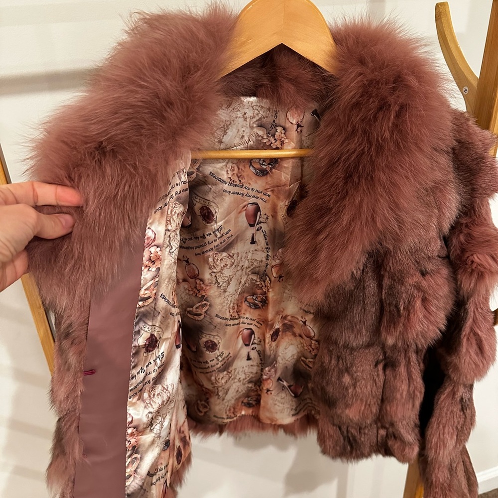 Pink fox fur jacket - Picture 2 of 3